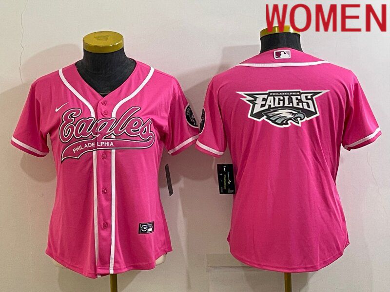 Women Philadelphia Eagles Blank Pink 2022 Nike Co branded NFL Jersey